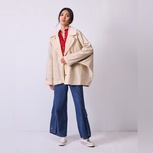 Nicobar Batwing Linen Cotton Jacket - Beige
